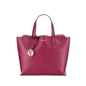 FURLA Sally Medium Plum Leather Tote